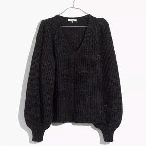 Madewell V-Neck Puff-Sleeve Sweater